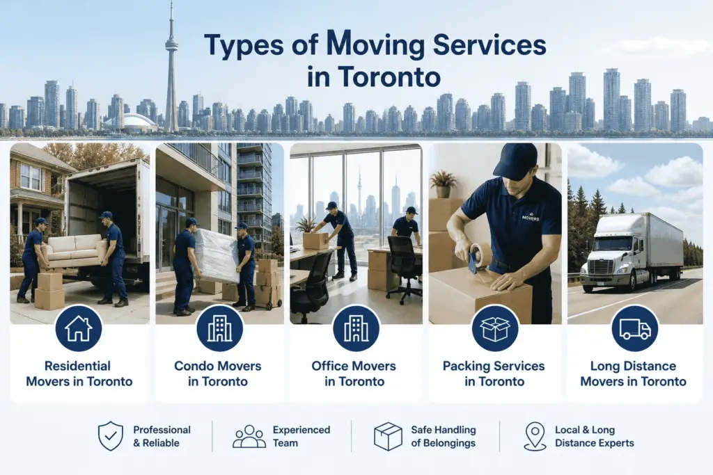 Types of moving services in Toronto